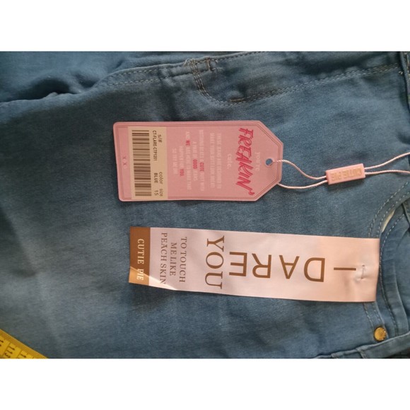 CUTIE PIE JEANS COLOR BLUE  SIZE (15) STRETCH - Picture 3 of 6